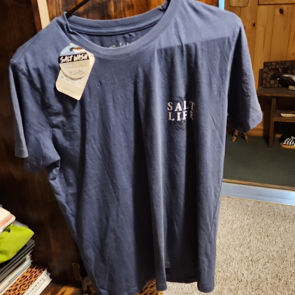 Salt Life Blue Short Sleeve Tee Casual Comfort Size Medium